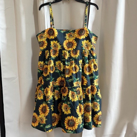 ASOS Dresses & Skirts - Asos Women Dress Sz 12 Sunflower Square Neck Tiered Boho Festival Floral 18747